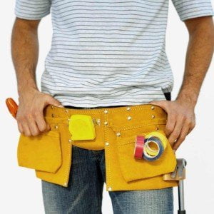 electrician with tool belt
